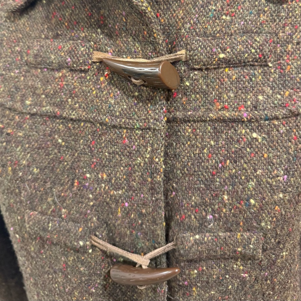 The Territory Ahead Women’s Wool Blend Brown Tweed Collared Toggle Coat, Size S - Picture 3 of 10